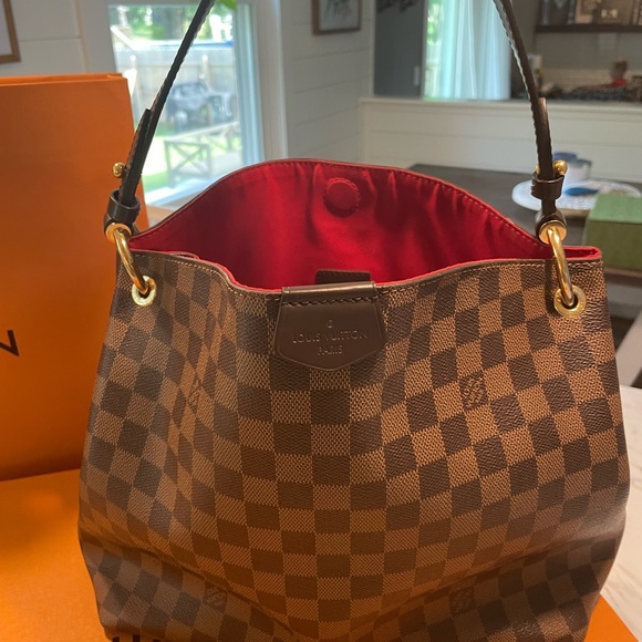 Louis Vuitton Brown and Red Checkered Bag - Picture 5 of 16